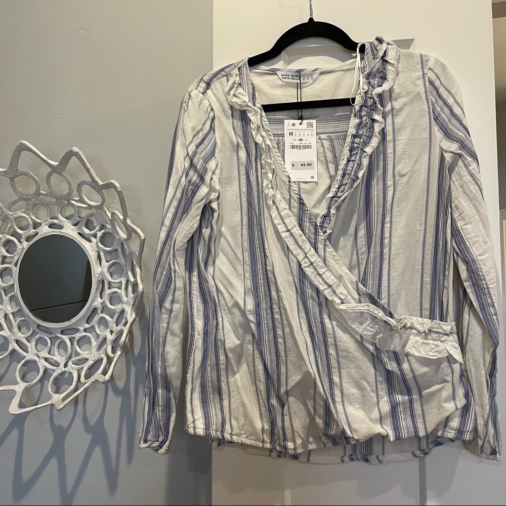 Zara Ruffle Crossover Blouse